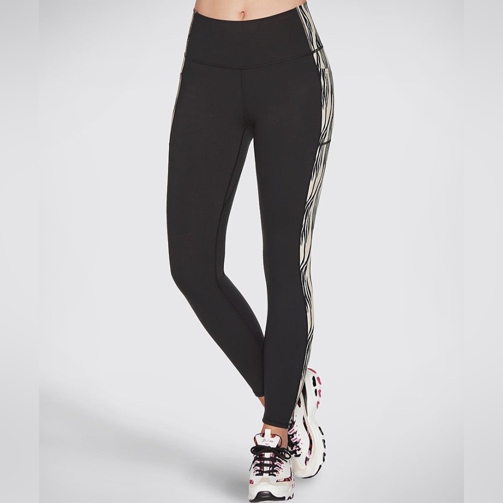Skechers Women's Black Zebra Ankle Leggings Size 2XL